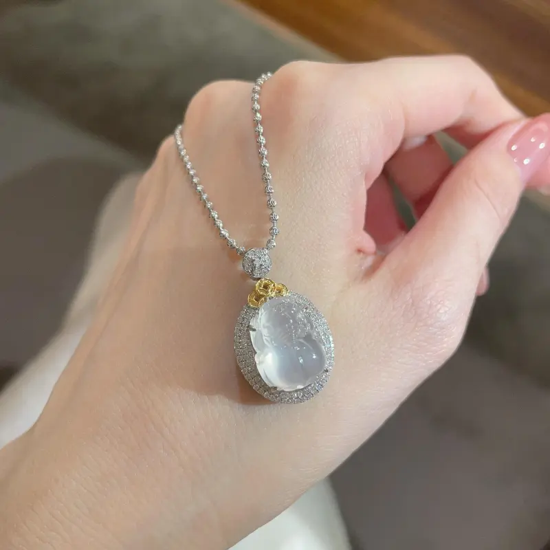 Fengyun Pavilion Chalcedony Necklaces Women's-3