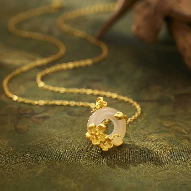 Fengyun Pavilion Chalcedony Jade Necklaces Women's-2