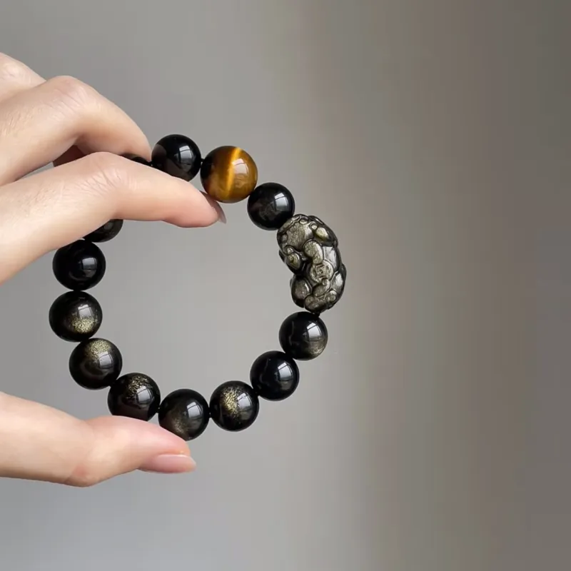 Fengyun Pavilion Obsidian Jade Bracelets Unisex-1