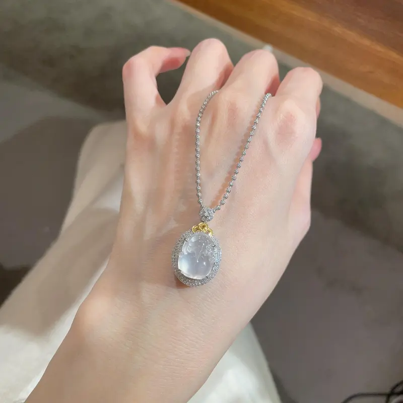 Fengyun Pavilion Chalcedony Necklaces Women's-4