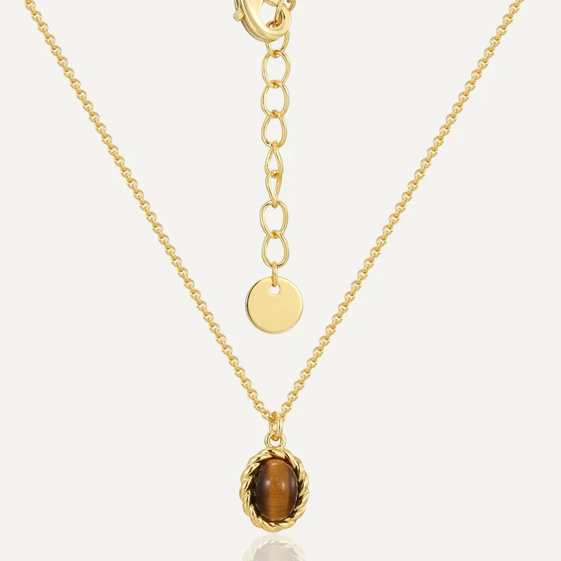 Fengyun Pavilion Tiger's Eye Stone Necklaces Women's-3