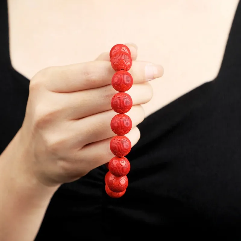 Fengyun Pavilion Reconstructed Cinnabar Bracelets Unisex-5