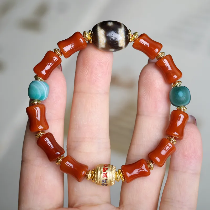 Fengyun Pavilion Agate Jade Bracelets Unisex-1