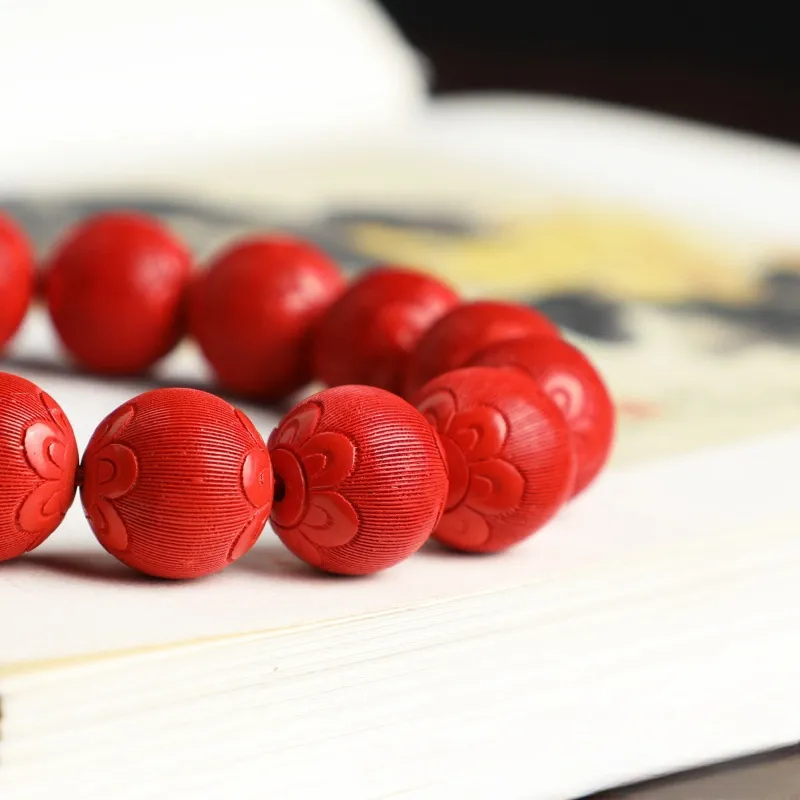Fengyun Pavilion Reconstructed Cinnabar Bracelets Unisex-4