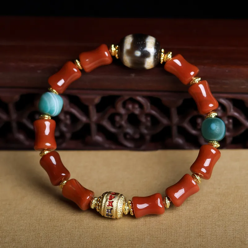 Fengyun Pavilion Agate Jade Bracelets Unisex-4