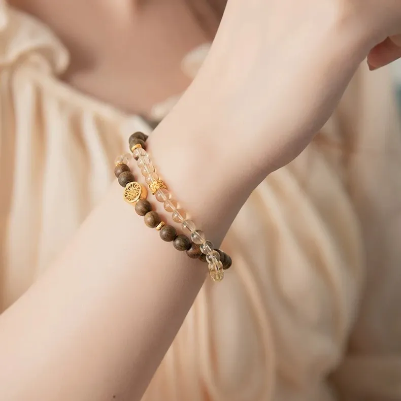 Fengyun Pavilion Green Sandalwood Bracelets Women's-5