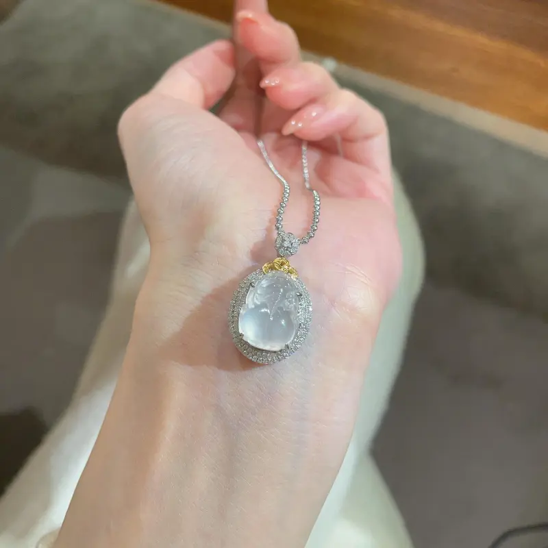 Fengyun Pavilion Chalcedony Necklaces Women's-5