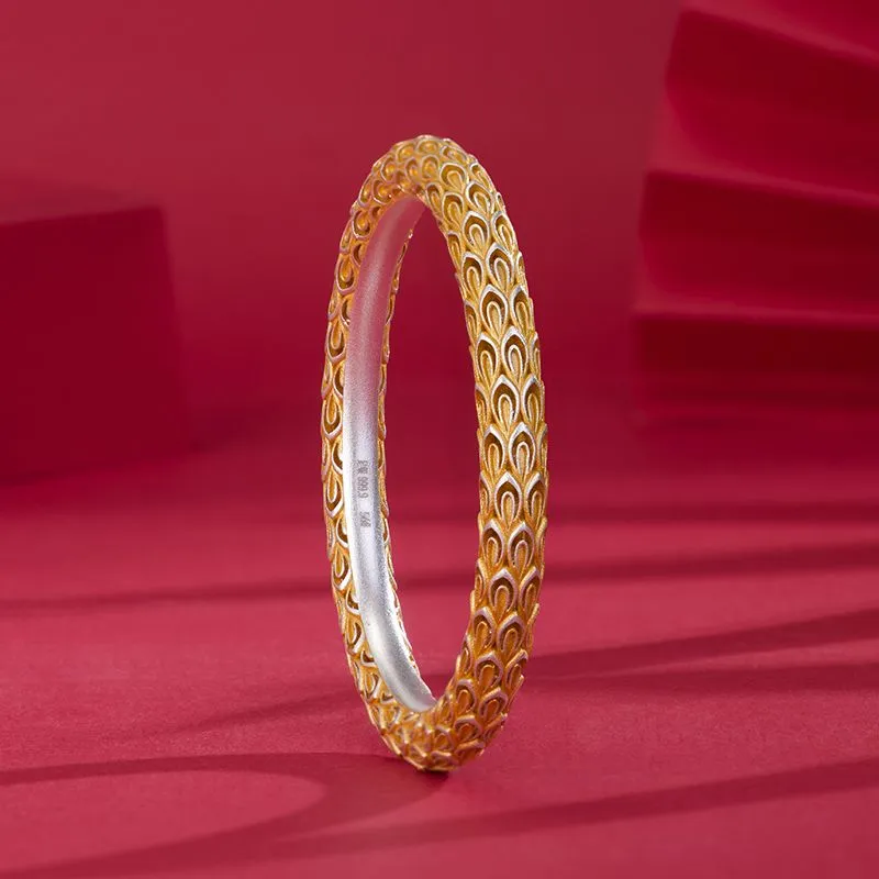 RURA 999 Fine Silver Bangles Women's Gold-2