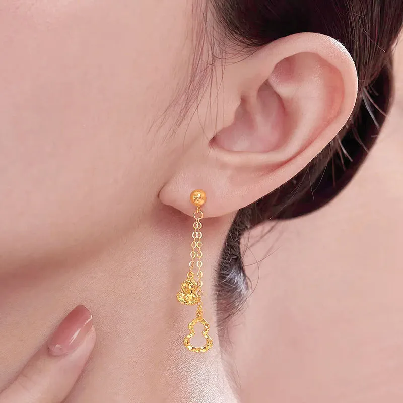 RURA 999 Fine Silver Earrings Women's Gold-4