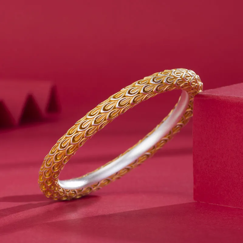 RURA 999 Fine Silver Bangles Women's Gold-3