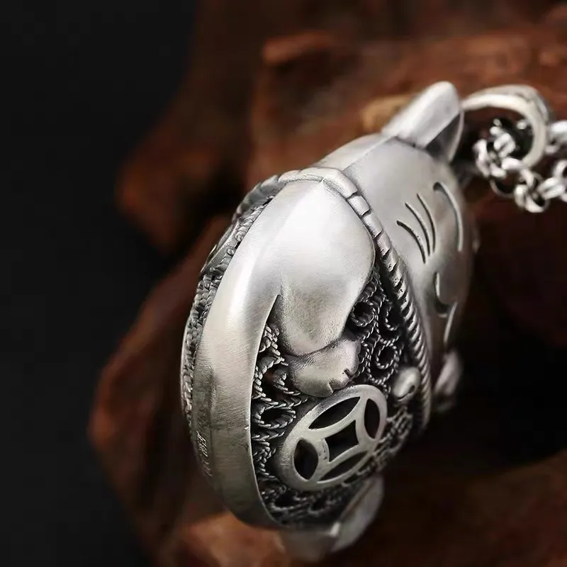 RURA 999 Fine Silver Sterling Silver Necklaces Unisex Silver-3