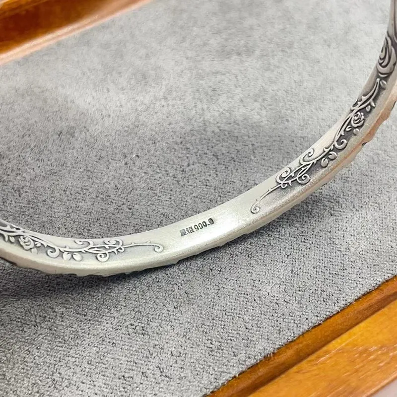 RURA S999 Fine Silver Bangles Women's Silver-5