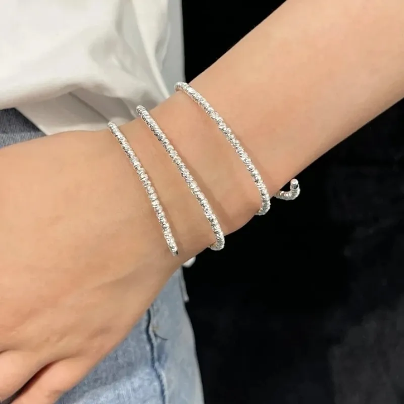 RURA S999 Fine Silver Bangles Women's Silver-4