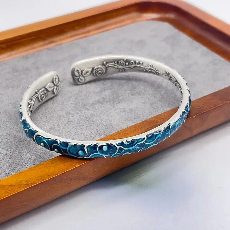RURA S999 Fine Silver Bangles Women's Silver-3