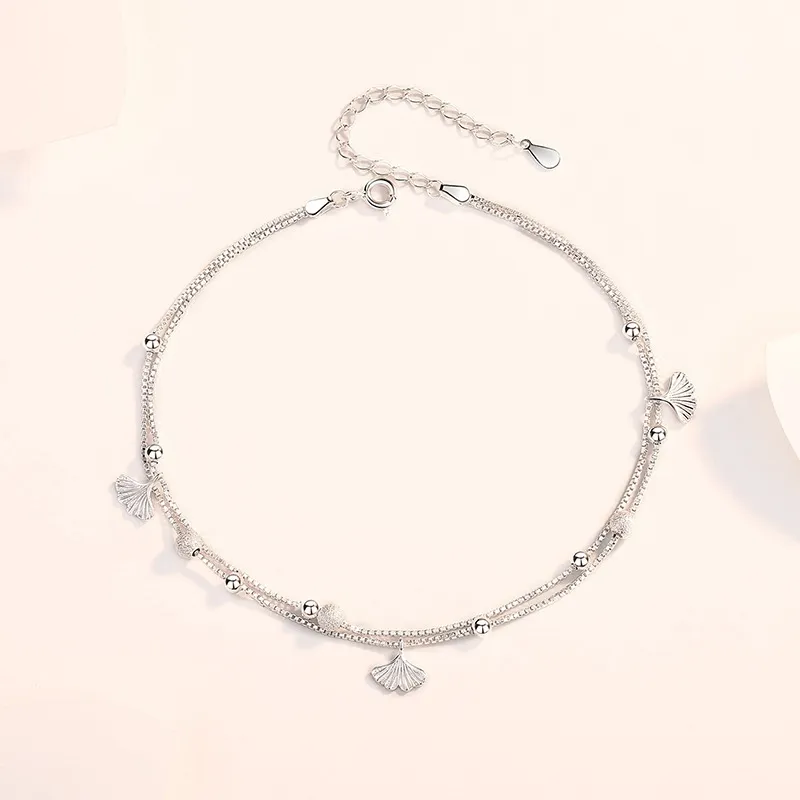 RURA Sterling Silver Anklets Women's Silver-3