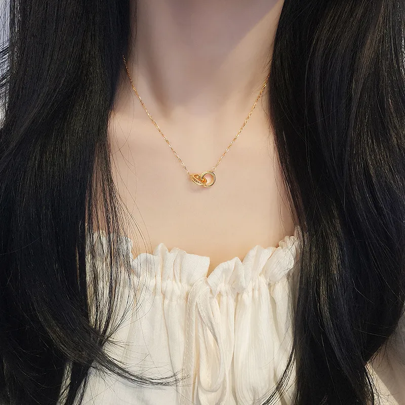 RURA S925 Silver Necklaces Women's Gold-3