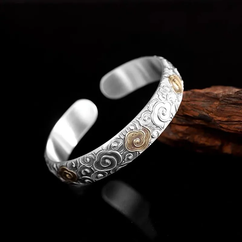 RURA S999 Fine Silver Bangles Women's Silver-3