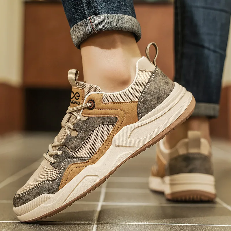 LINGPAO Shock Absorbers With Abrasion Resistant And Slip Resistant Properties Low Top Casual Shoes Men's-4