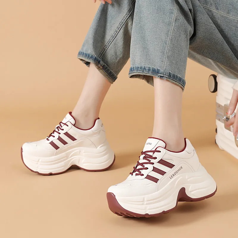 LINGPAO Slip Resistant Low Top Chunky Sneakers Women's-9