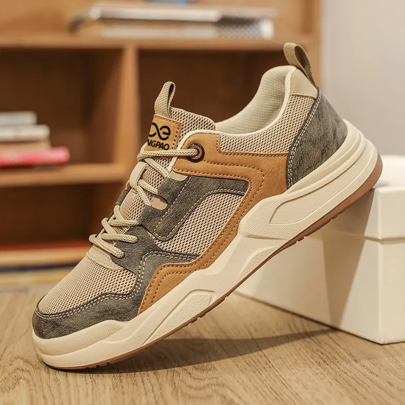 LINGPAO Shock Absorbers With Abrasion Resistant And Slip Resistant Properties Low Top Casual Shoes Men's-3