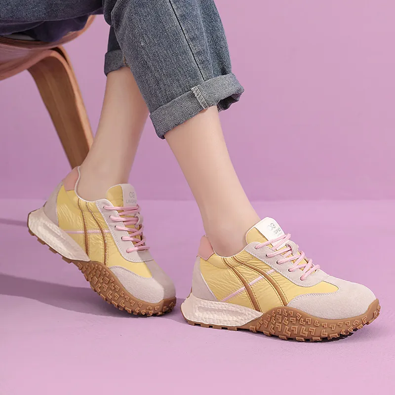 LINGPAO Slip Resistant Lightweight Height Increasing Low Top Casual Shoes Women's-14