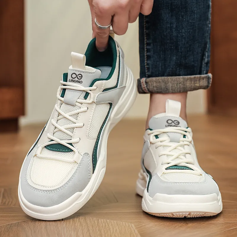 LINGPAO Shock Absorbers With Abrasion Resistant And Slip Resistant Properties Low Top Casual Shoes Men's-3