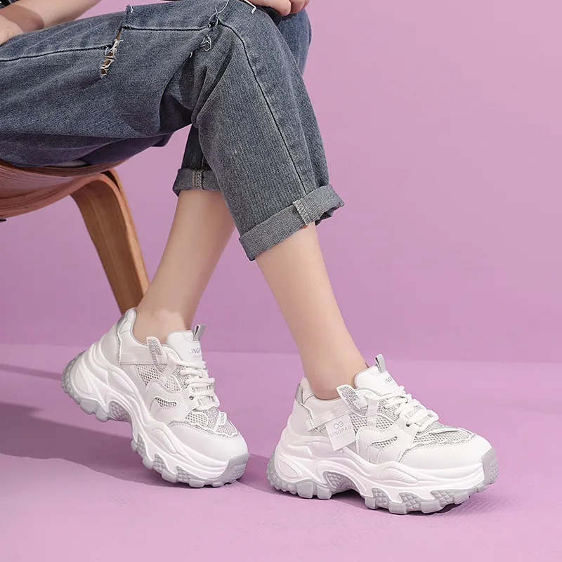 LINGPAO Low Top Chunky Sneakers Women's-4