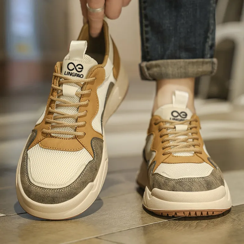 LINGPAO Shock Absorbers With Abrasion Resistant And Slip Resistant Properties Low Top Casual Shoes Men's-3