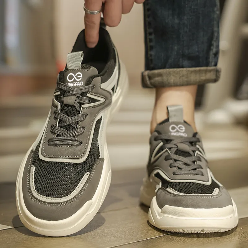 LINGPAO Shock Absorbers With Abrasion Resistant And Slip Resistant Properties Low Top Casual Shoes Men's-8