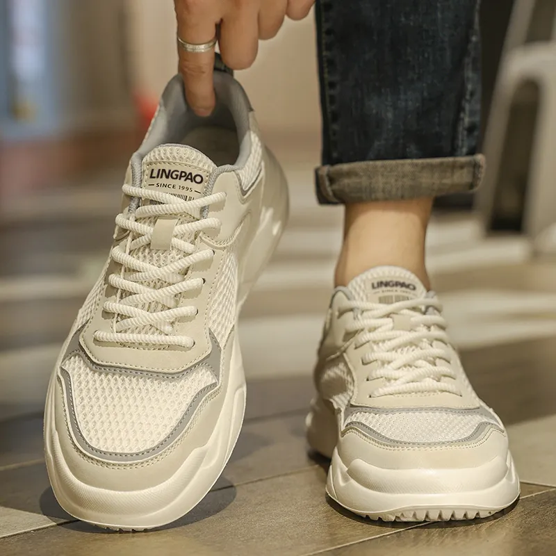 LINGPAO Cushioning Abrasion Resistant Lightweight Slip Resistant Low Top Casual Shoes Men's-3