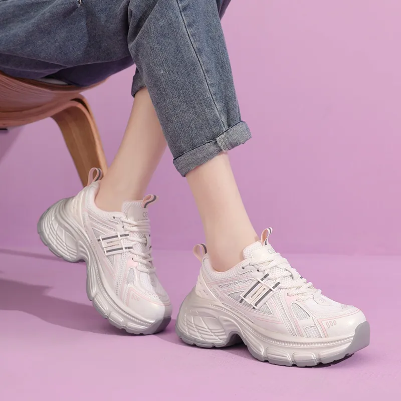 LINGPAO Height Increasing Low Top Chunky Sneakers Women's-9