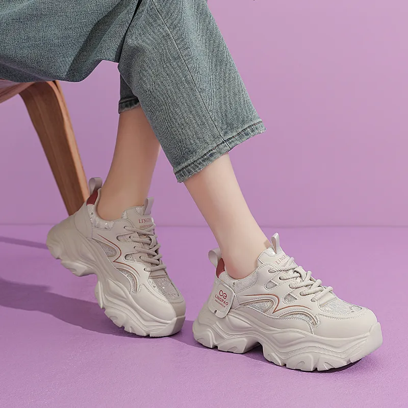 LINGPAO Low Top Chunky Sneakers Women's-9