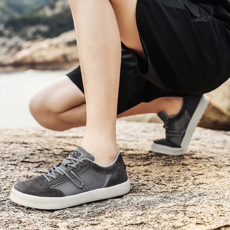 LINGPAO Abrasion Resistant Slip Resistant Low Top Skateboard Shoes Men's-14