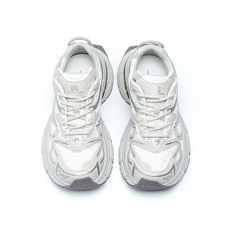 BENZI Chunky Sneakers Women's Low Top Silver/Gray Purple-9