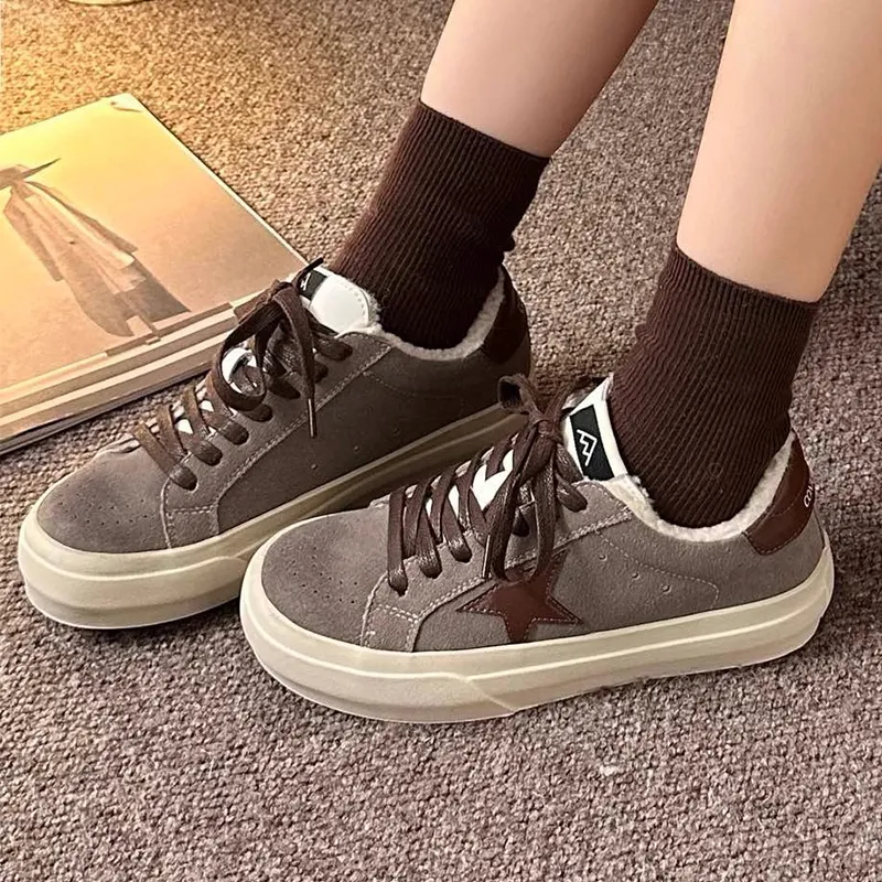 BENZI Warm Anti Slip And Wear Resistant Low Top Skateboard Shoes Women's-4