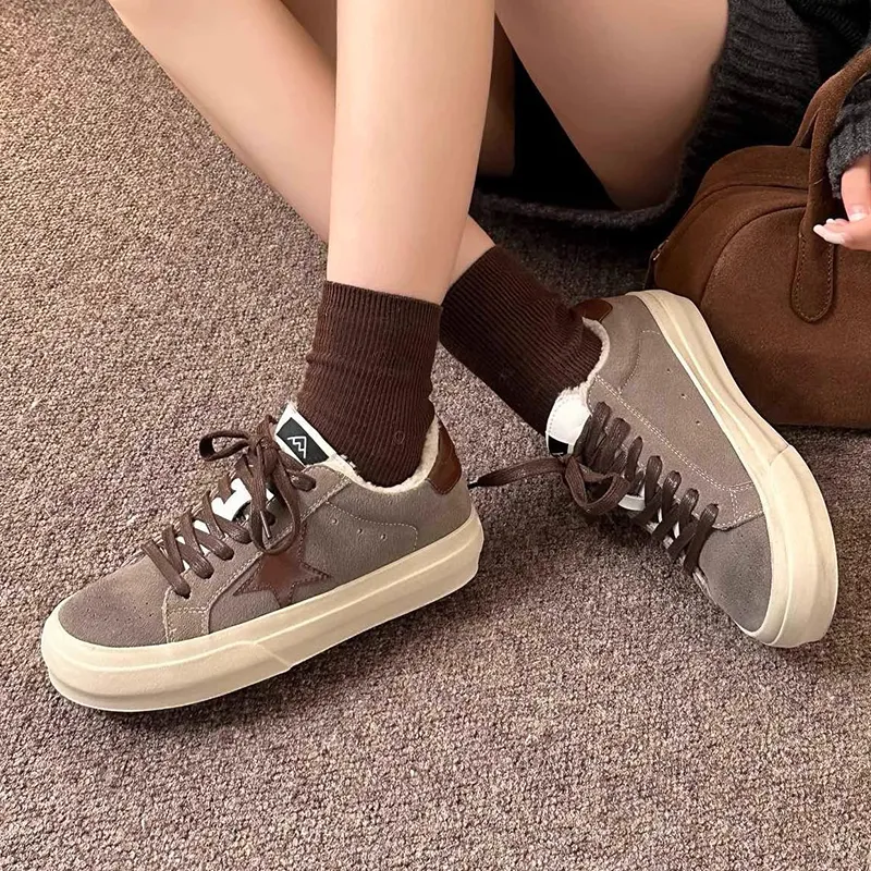 BENZI Warm Anti Slip And Wear Resistant Low Top Skateboard Shoes Women's-3
