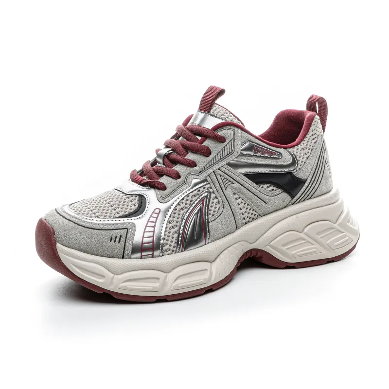 BENZI Anti Slip Wear Resistant Breathable Lightweight Height Increasing Warm Low Top Chunky Sneakers Women's-6