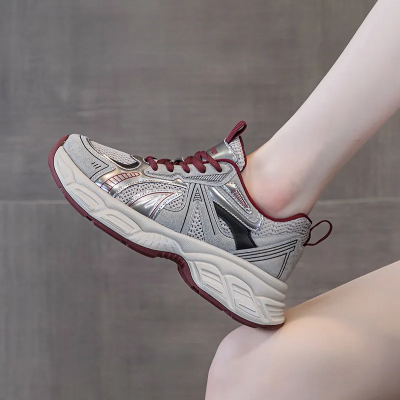 BENZI Anti Slip Wear Resistant Breathable Lightweight Height Increasing Warm Low Top Chunky Sneakers Women's-8