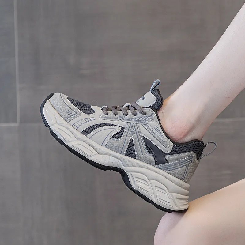 BENZI Anti Slip Wear Resistant Breathable Lightweight Height Increasing Warm Low Top Chunky Sneakers Women's-4