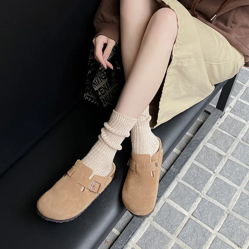 BENZI Stitching Quiet Abrasion Resistant Slip Resistant Wrap toe Slippers Unisex-8