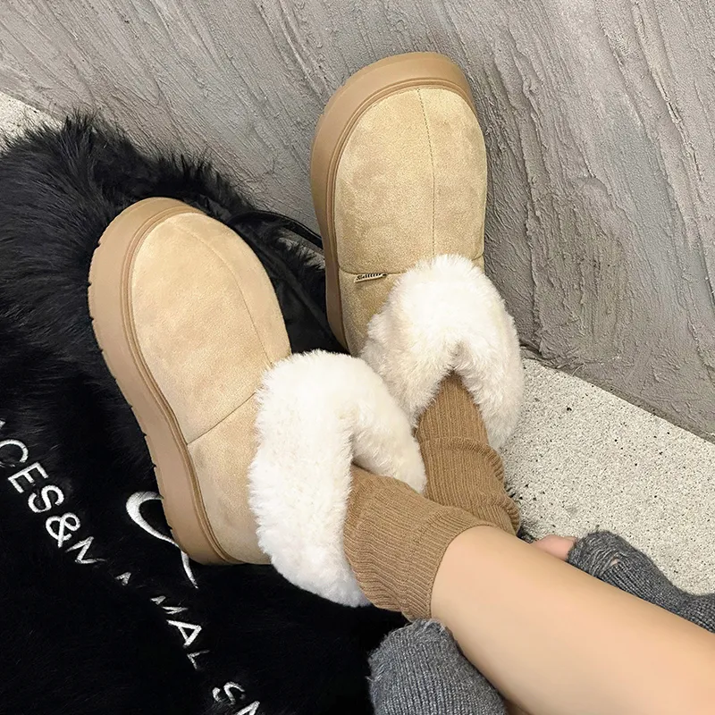 BENZI Warm Wear Resistant Height Increasing Slip Resistant Coverage Short Snow Boots Women's-18