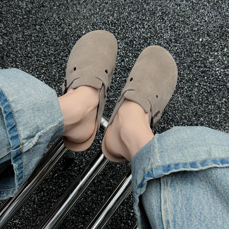 BENZI Stitching Quiet Abrasion Resistant Slip Resistant Wrap toe Slippers Unisex-13