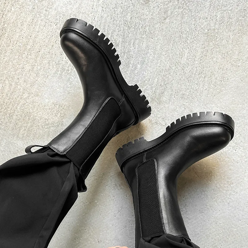 Aquarius Short Chelsea Boots Men's Black-5