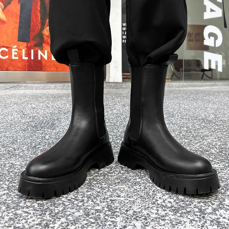 Aquarius Short Chelsea Boots Men's Black-6