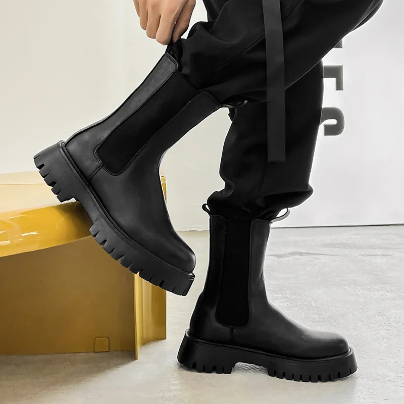 Aquarius Short Chelsea Boots Men's Black-4