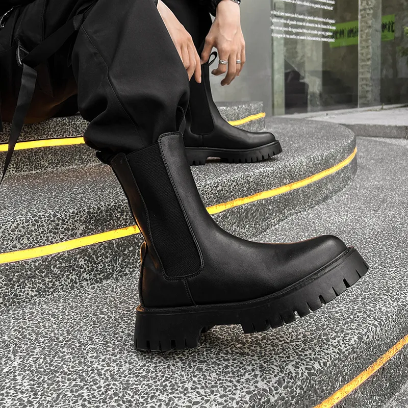 Aquarius Short Chelsea Boots Men's Black-2