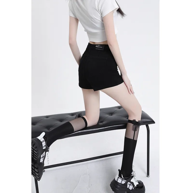 Honey Denim Shorts Women's Black-5