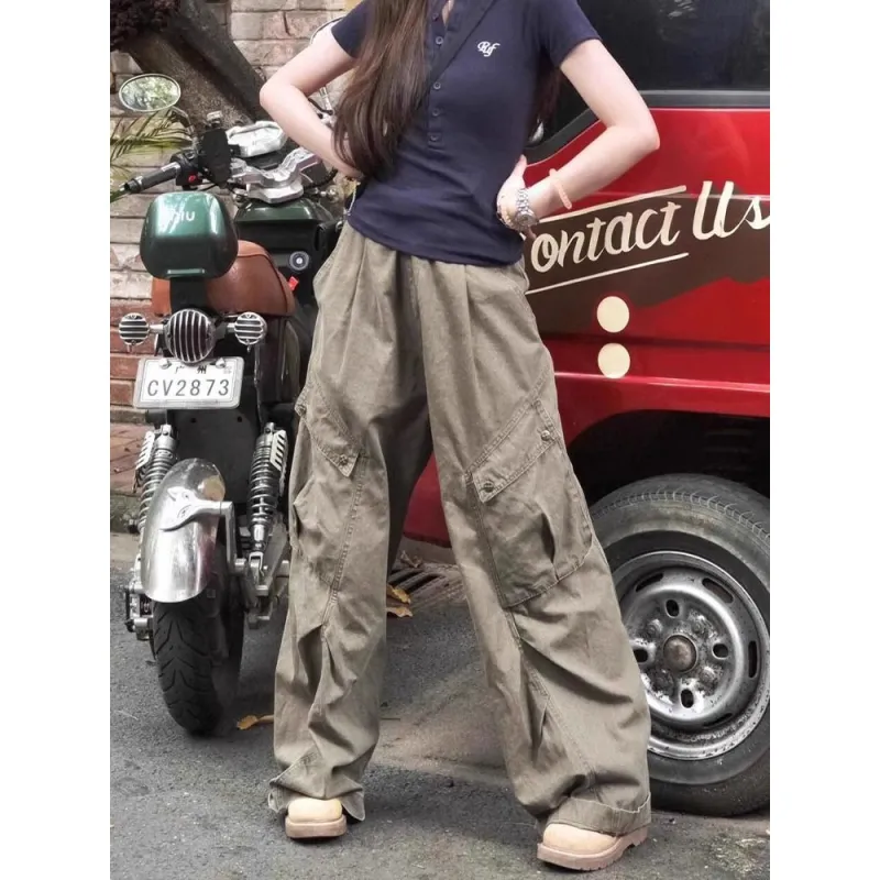 Honey Cargo Pants Unisex Gray Green-6