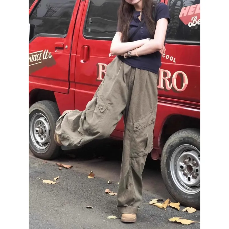 Honey Cargo Pants Unisex Gray Green-4