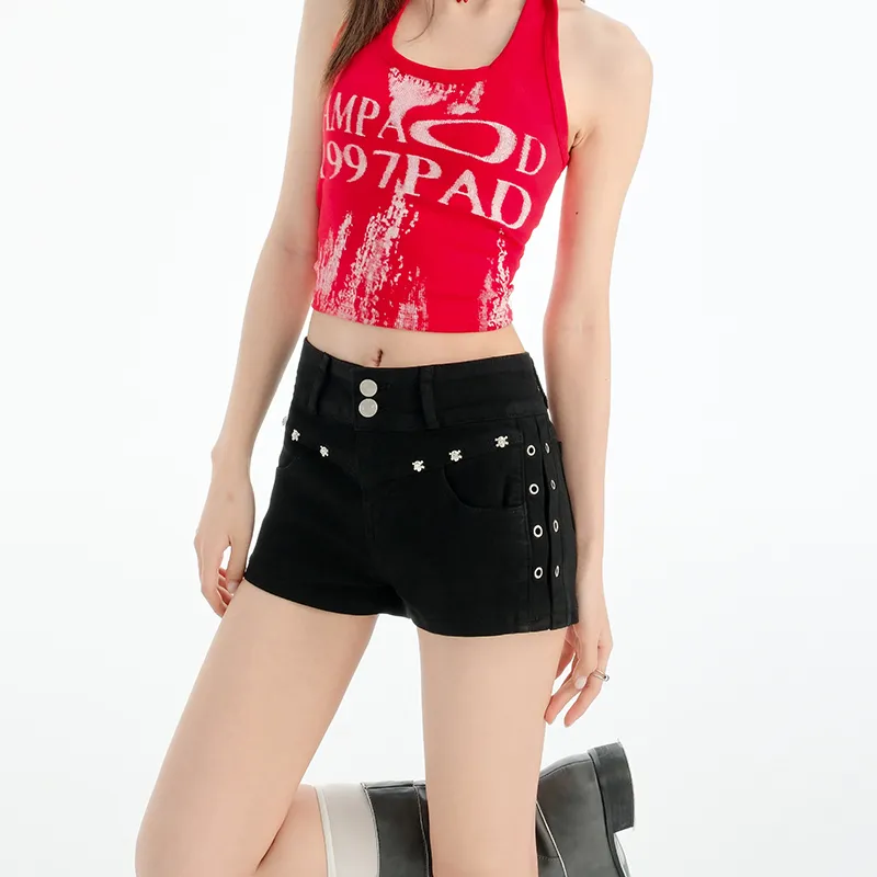 Honey Denim Shorts Women's Black-5
